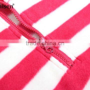 2017 Hot Sale Collar Red Half Zipper Plaids Fleece Ladies Shirt photo-3