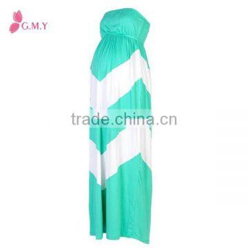 Women's Maternity Chevron Tube Maxi Dress, Off-shoulder Maternity Evening Dress Wholesale photo-4