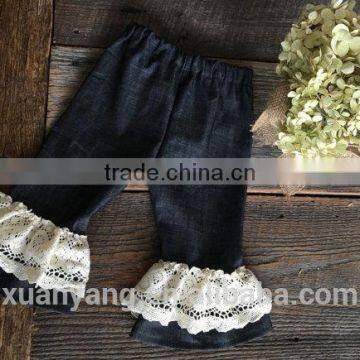 soft textile baby icing ruffle pants and wholesale children denim pants and eco-friendly baby bloomers wear