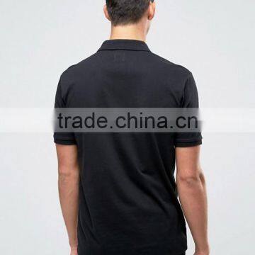 Factory Hot Sale Breathable Cotton Polo Collar Polo Shirt/Plain Black Machine Wash Polo Shirt photo-2