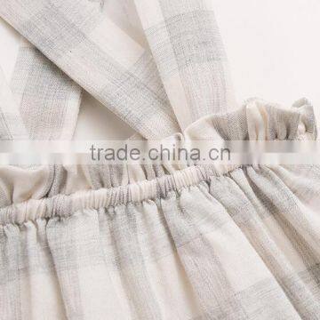 Lovely Child Girl Dresses Plaid Suspender Skirt Cotton Skirt Side Pockets Dress photo-4