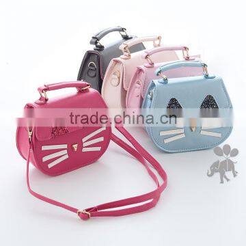 S66044A Cartoon Cat Pattern Sequins Princess Children Handbags photo-2