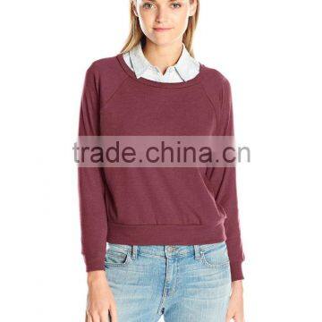 Tri-Blend Rib Light Weight Raglan Pullover Sweatshirt Women's Apparel