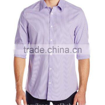 Mens Long Sleeve Solid Color Poplin Oxford Shirt photo-3
