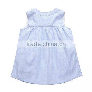 Frock Design Swing Vest Dresses Pictures Summer Denim Blue Cotton Baby Dress Girls photo-2
