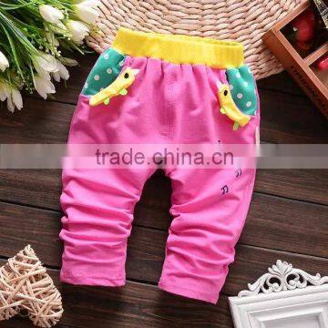 Wholesale autumn cotton printing girls baby pants trousers