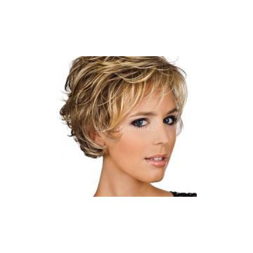 Short Blonde Wavy Real Hair Wigs