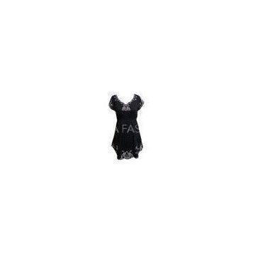 Black Embroidery dress Casual Ladies Clothing V Neck Short Dresses