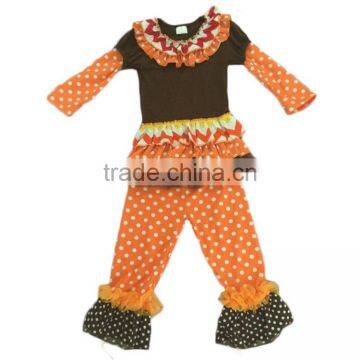 2016 Yawoo Little Girls Brown Zebra Leopard Pumkin Leggings 2 Pcs Clothing Halloween Boutique Outfits photo-4