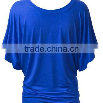 Women Shirt Summer Short Batwing Sleeve Solid Female Tops S6310012