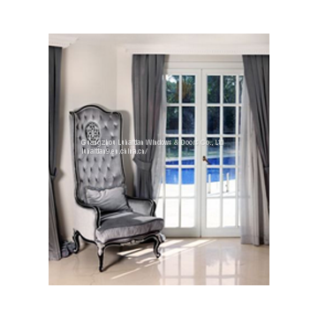 PVC Double Panels French Casement Door with Grills