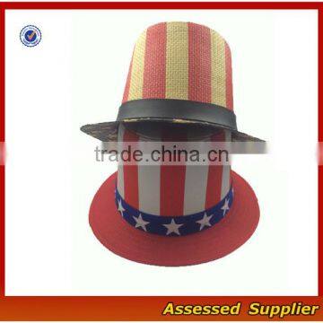 New design custom top costume paper starw hat custom funny party paper straw hat with printing patterns-ZT-s88