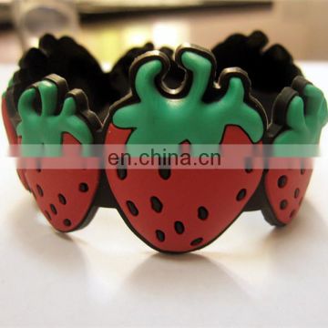 embossed wristband Strawberry lovely wrist strap for women