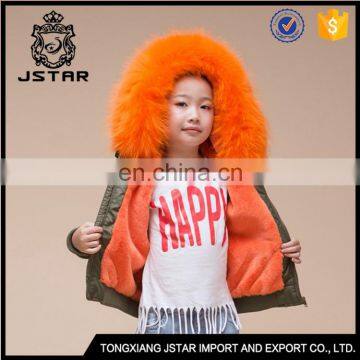 Oem Service Bombers With Hoodies Kids Children Fur Bomber Coat