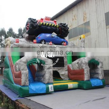 Inflatable double lane obstacle course run for adults and kids