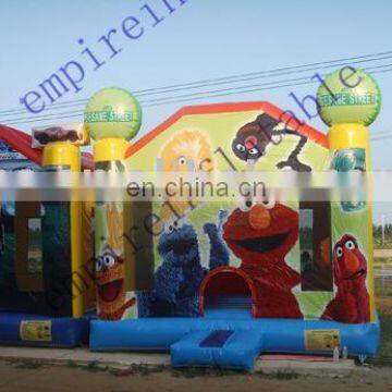 Sesame Theme Castle, character castle, inflatable bouncers