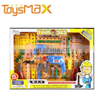 Child plastic toy mechanic tool box set