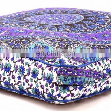 Square Ottoman Pouf 35*35" Indian 2017 Elephant Mandala Floor Pillow Cover Meditation Pillow Case Cushion Cover Dog Bed