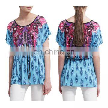 Tie Waist Paisley Multi Color Plus Size Women Ethnic Tunic photo-6