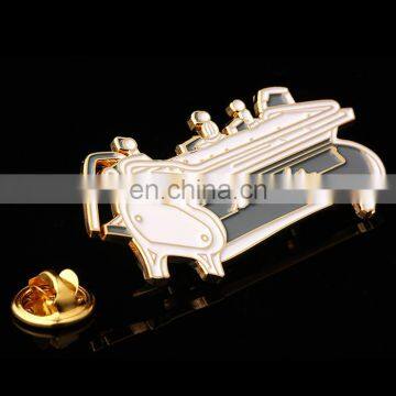 Custom design fashion elegant piano shape metal lapel pins badge