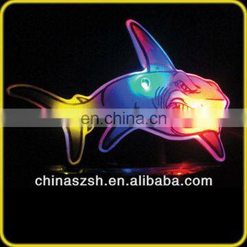 night party item glowing Shark shape LED light up flashing badge