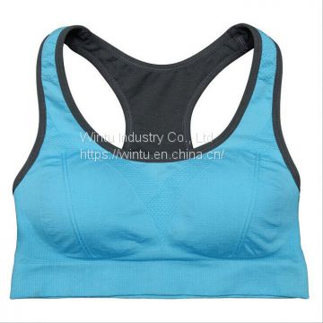 pink seamless padded push up sports bra