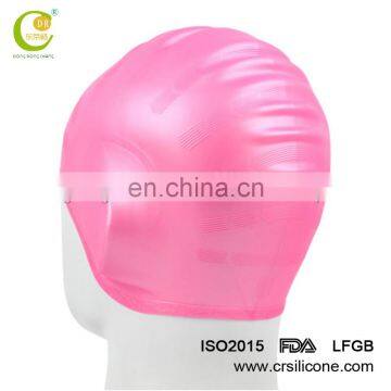 Customized Logo 100% Silicone Swimming Cap with Adult and Kid Size