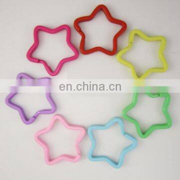 Muliti Colors Star Shaped Split Keychain