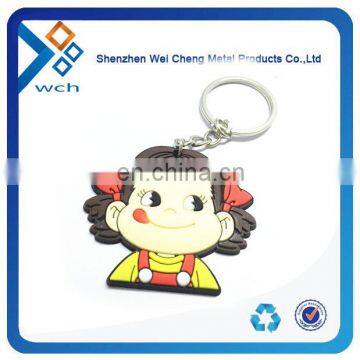 Customized Logo Printed Cheap Rubber Keychain