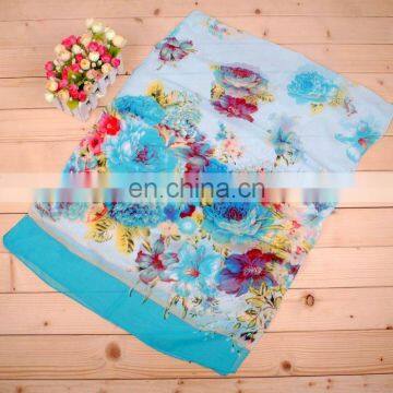 Fancy Floral Printed Polyester Scarfs and Stoles From China photo-3