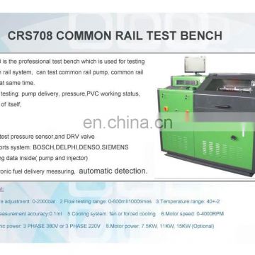 Common rail test bench with flow sensor system.