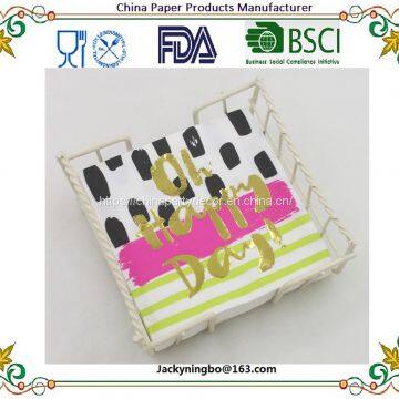 Ningbo PartyKing10x10 Inch 3 Ply Paper Luncheon Napkins Cocktail Beverage Paper Napkins for Christmas Party photo-4