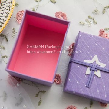 Custom purple gift box with ribbon