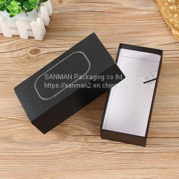 Black cardboard gift packaging paper box