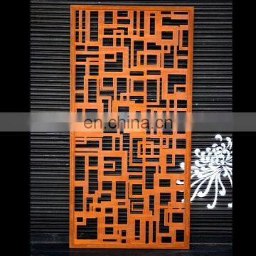 Water resistant corten steel decorative screen wall panel with 3d led light