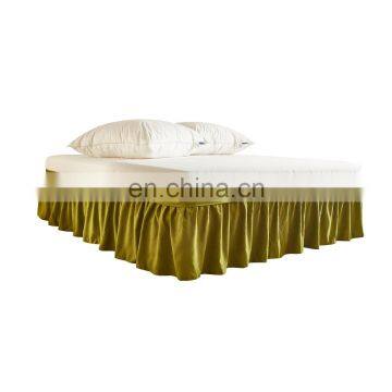 Wrap Around Bed Skirts Elastic Bed Ruffles, Easy Fit Wrinkle and Fade Resistant Solid Silky Brushed skirt