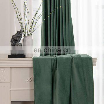Hot Sale Plain Solid Classic Simple Luxury Style Soft Silky Window Velvet Curtains For Living Room Bedroom photo-5