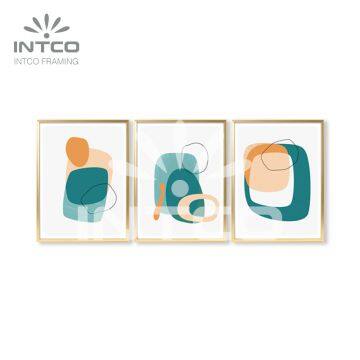 Abstract Wall Art Gold Frame, Modern Abstract Framed Art, Gold Framed Abstract Wall Art photo-3