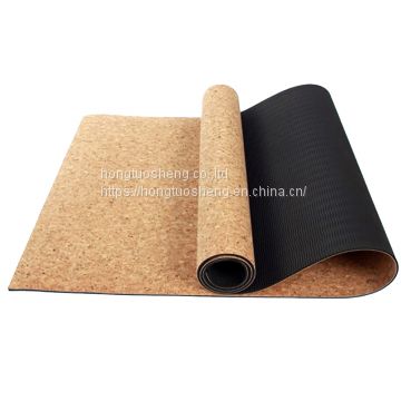 Non-Slip Custom Print Cork Rubber Yoga Mat With Body Alignment