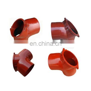 EN877 DN100 fusion bonded epoxy grey cast iron sewage pipe fitting 45 degree short bend with access door