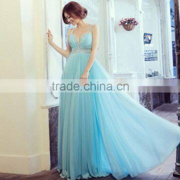 2014 New Design Gorgeous Beaded Floor-lengh Evening Dresses