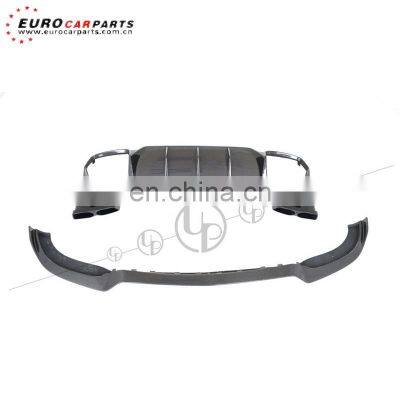 E-CLASS W212 E63/E63S B style carbon fiber car parts front lip and rear diffuser with exhaust tips For E class w212