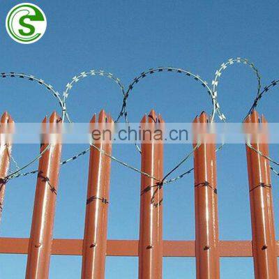 6ft powder coated dark green heavy iron palisade fencing design Burglar proof fences