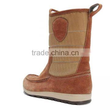 Wiley Herringbone Nylon and Suede Upper Furry Lining Moccasin Boots photo-5