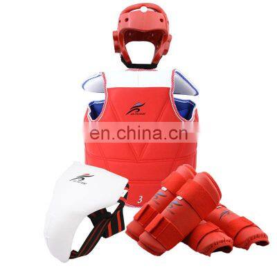 Taekwondo Head Helmet Jockstrap Body Protector Set Karate WTF Gear Chest Arm Leg Shin Guard Men Women Kids Training Equipment