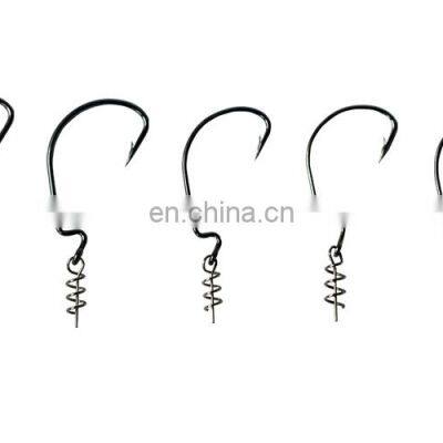 Fishing Offset Crank Worm Hook 4# 2# 1# 1/0 2/0 Barbed Hooks With Lock Pin photo-5
