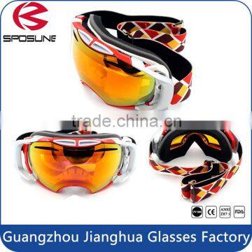 Custom Dual Snowboard Protection Sun Glasses Mirrored Lens Anti Glare Outdoor Sport Ski Goggles photo-6