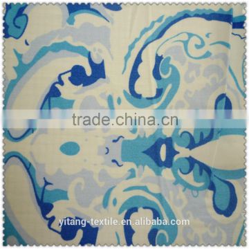 blue wind printed cotton spandex fabric