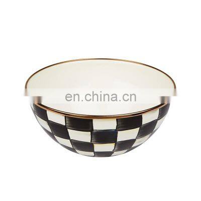 Factory Wholesale Custom Logo Metal Steel Salad Mixing Cash Enamel Dog Bowl With Covers photo-4