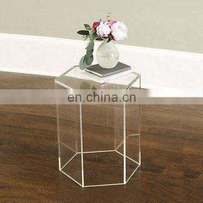 Custom Acrylic Hexagon Clear Acryliy Sofa Table photo-2